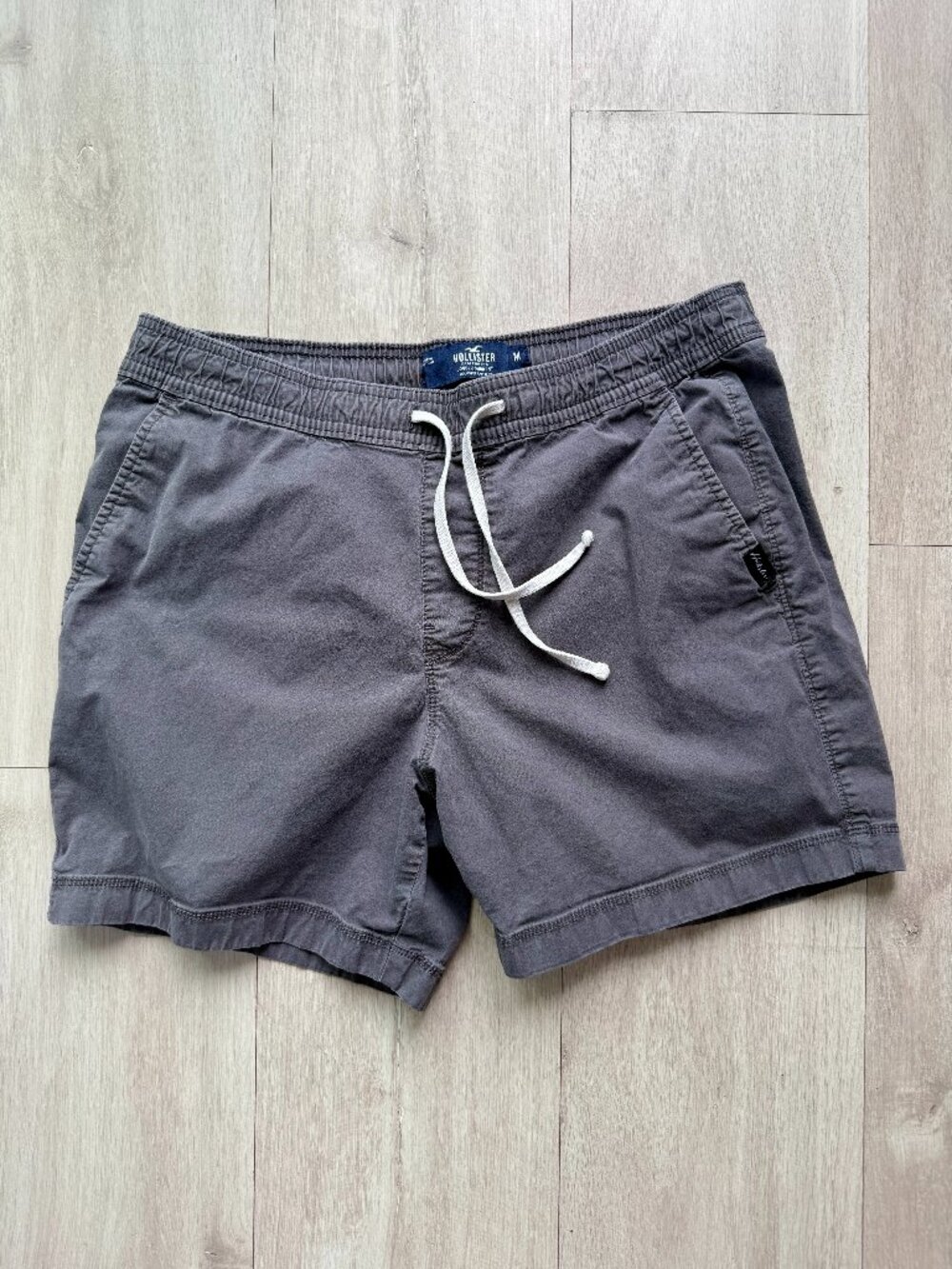Hollister Jogger Short 5" Washed Charcoal Grey Cotton Stretch Medium